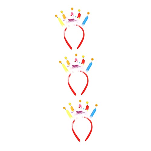 Beavorty 3Pcs Geburtstagsstirnband Kerzen Für Kuchen Haarschmuck Für Kinder Haargummis Für Kinder Neuheit Stirnband Ornamente Für Kindergeburtstag Party Hut Foto Requisiten Stirnband Tuch von Beavorty