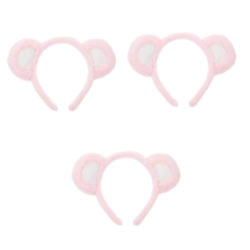 Beavorty 3st Bärenohr Stirnband Kleidung Schwarzes Stirnband Haarschmuck Für Kinder Niedliches Pflegestirnband Kinder Make-up-set Für Mädchen Gesicht Waschen Flauschige Stoff Kopftuch Damen von Beavorty