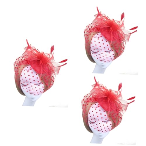 Beavorty 3St Haarschmuck für Damenclips Kopfbedeckungen für Damen Männer Stirnband Haarschneider für Männer Schleier Haarspange Fascinator-Kopfbedeckung Feder Haarnadel Fräulein von Beavorty