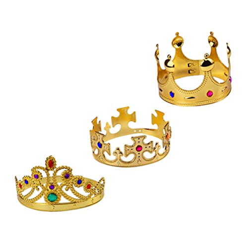 Beavorty 3St Kronenrequisiten verkleiden Königskronenkostüm Prinz Kronen Festival verkleidung spielsachen für Krone des jungen Mädchens Mädchen-Krone-Stütze Abs Golden von Beavorty