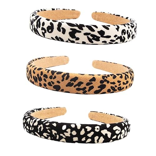 Beavorty 3St Leoparden-Stirnband Mädchenkleidung Laufbekleidung kinder stirnbänder Yoga-Stirnbänder für Frauen rutschfeste Haarbänder Haarband mit Leopardenmuster Mode-Stirnband Haarreifen von Beavorty