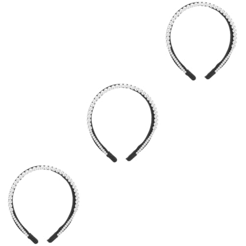 Beavorty 3St Perlenstirnband Kristall-Haarschmuck Perlenkopfbedeckungen lockengel curly hair Haargummi Haarschmuck für die Hochzeit Haarreifen Stirnbänder für Damen Koreanisch schmücken von Beavorty