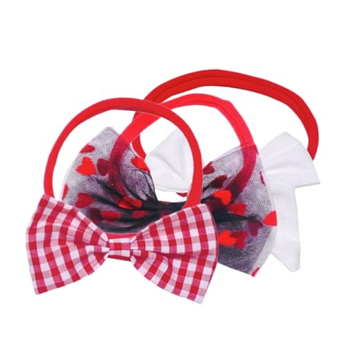 Beavorty 3St Valentinstag-Stirnband elastische Haargummis Baby-Stirnbänder Haarschmuck Schleife-Stirnband Schleife Kopfbedeckung Babybogen Blumenmädchen Stirnband Zubehör Kind Baumwolle von Beavorty