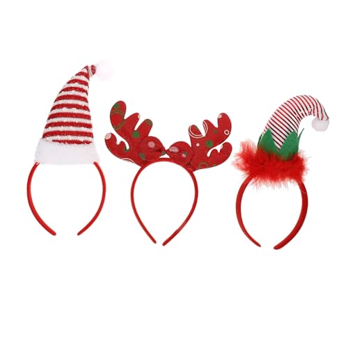 Beavorty 3St Turban-Stirnband Nikolausmütze Stirnband Haarschmuck weihnachtsdeko Tiara Kopfschmuck für Mädchen Haarreifen Weihnachten Kopfbedeckung Leistungsrequisiten Kind von Beavorty