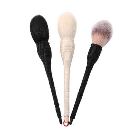 Beavorty 3st Schminkpinsel Make-up Pinsel Make-up-tools Aus Wolle Puderpinsel Wolle Make-up-pinsel Aus Wolle Kosmetikpinsel Bambus Rattan Handbuch von Beavorty