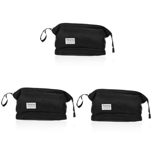 Beavorty 3St zweilagige Kosmetiktasche Veranstalter Reißverschluss Make-up-Taschen Mädchen Aufbewahrungstasche Outdoor-Kosmetiktasche Handlich Wäschesack Hautpflegetasche Reisen von Beavorty