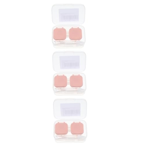 Beavorty 3er-Box Brillenetui Tragbarer Linsenbehälter Linsenhalter Objektiv-reiseset Koffer-kit Mini-objektivbehälter Objektivaufbewahrungshalter Aufbewahrungsbehälter Augenfall Chocolate von Beavorty