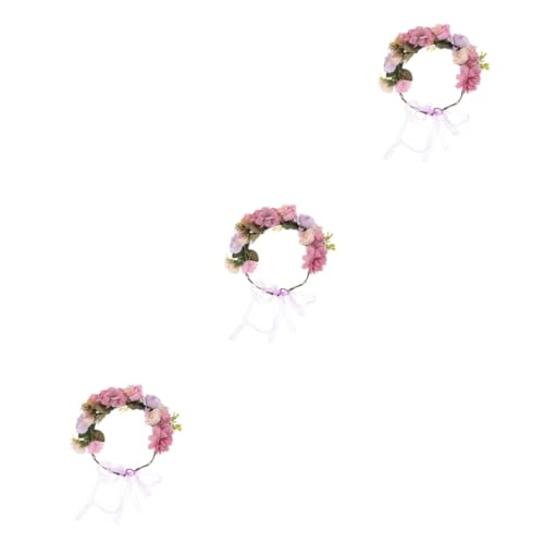 Beavorty 3st Braut Blumenstirnband Hochzeitshaarschmuck Für Frauen Lila Simulierte Blumenbraut Stirnbänder Für Damenhaar Elastische Stirnbänder Die Blumen Brautjungfer Pp Zubehör Violett von Beavorty