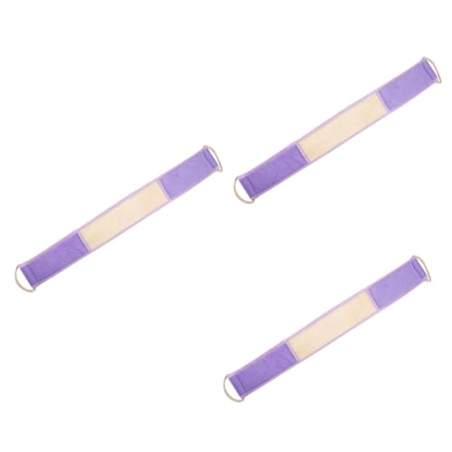 Beavorty 3st Luffa-badetuch Handtuch Für Rückenpeeling Peeling-körperwäscher Körperpeeling Für Männer Doppelseitiges Luffa Luffa-schwamm Massage Streifen Zurückziehen Violett Nylon-seil von Beavorty
