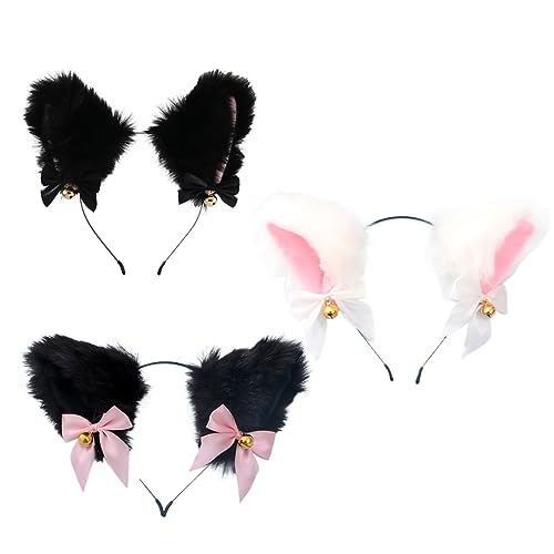 Beavorty Haarreifen Plüsch Katzenohren Haarschmuck Für Mädchen Stilvolle Kopfbedeckung Requisiten von Beavorty