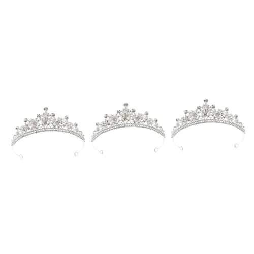 Beavorty 3st Strass Tiara Haarschmuck Für Frauen Mädchen Tiara Krone Für Kinder Braut-tiara Kleider Für Mädchen Hochzeitskleid-krone Brauthochzeitsprinzessin Brautkrone Zinklegierung Weiß von Beavorty