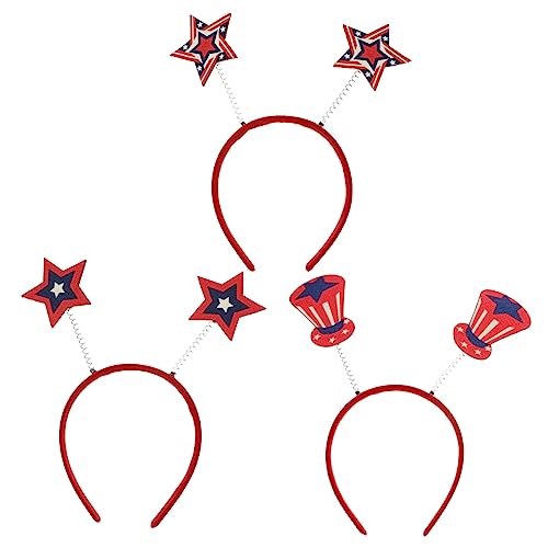 Beavorty 3st Unabhängigkeitstag Stirnband Sternenkostüme Für Kinder 4. Juli Stirnband Frühlingsstern Haarbänder Stylische Haarbänder Cosplay-stirnband Für Kinder Hut Feder Baby Stoff von Beavorty