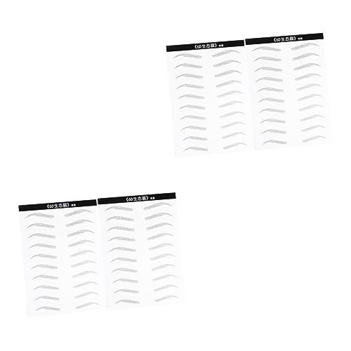 Beavorty 4 Blattpaare bionische Augenbraue Augenbrauen-Make-up-Aufkleber Augenbrauenaufkleber für Make-up Simulation Augenbraue Aufkleber für Augenbrauen künstlich Make-up-Tools 6d von Beavorty