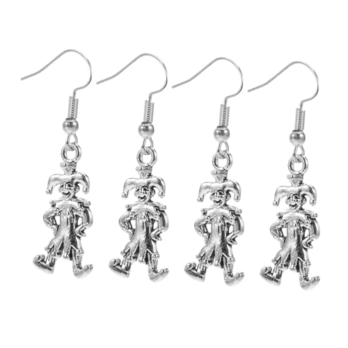 Beavorty 4 Paare Bunte Vintage Clown Ohrringe aus Karneval Circus Statement Ohrhänger für Frauen und Mädchen Leichte Langlebige Modeschmuck Accessoires für Halloween und Festivals von Beavorty