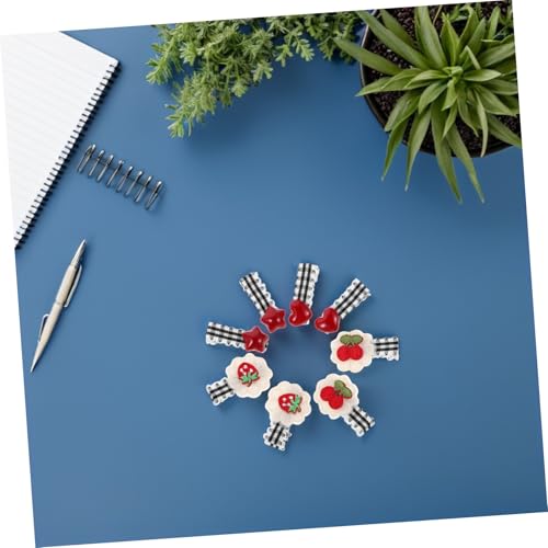 Beavorty 4 Paare Karierte Kirsch-haarspangen mit Spitzen Leichte Duckbill-klammern für Feines Haar Rutschfeste Frisierclips für Mädchen und Frauen Stilvolles Haar-accessoire für Alltag und von Beavorty