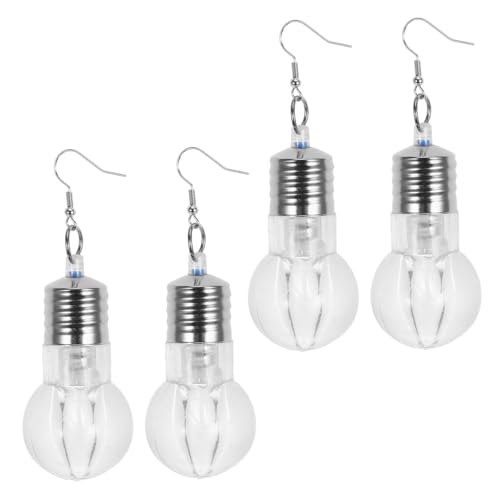 Beavorty 4 Paare Leuchtende Lampen Glühbirnen Ohrringe Bunte Party Ohrringe mit Dangle Design Langlebig und Hautfreundlich Ausgefallene Ohranhänger für Club Hochzeit Besondere Anlässe von Beavorty