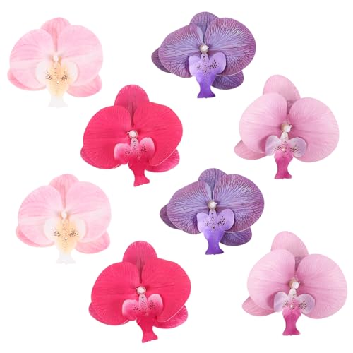 Beavorty 4 Paare Orchideen Schuhclips Abnehmbare Schuhdekorationen Hellrosa und Dunkellila Langlebige Schuhschmuck für Damen Sandalen und Strandurlaub von Beavorty