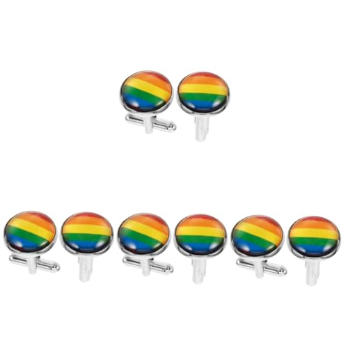 Beavorty 4 Paare Regenbogen-Manschettenknöpfe Männer Ärmel Smoking ihn Arm Manschettenknöpfe herren Anzug Manschettenknöpfe Zinklegierung Beavorty 4 Paare Regenbogen-Manschettenknöpfe Männer Ärmel Smoking ihn Arm Manschettenknöpfe herren Anzug Manschettenknöpfe Zinklegierung von Beavorty
