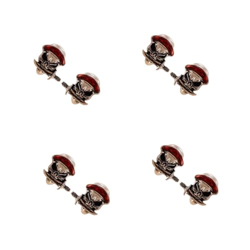 Beavorty 4 Paare Schädel Ohrstecker Damen Punk Gothic Skull Studs Halloween Ohrschmuck Langlebig Zinklegierung Modisch Leicht für Frauen Party Accessoire von Beavorty