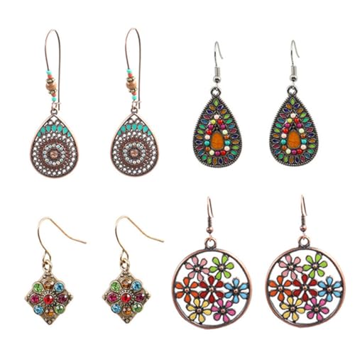 Beavorty 4paare Vintage Blumen Ohrhänger Für Frauen Set Bunten Kreativen Metallohrringen Leichte Farbenfrohe Accessoires Für Partys Und Alltag Einzigartiger Ohrschmuck Für Stilvolle Beavorty 4paare Vintage Blumen Ohrhänger Für Frauen Set Bunten Kreativen Metallohrringen Leichte Farbenfrohe Accessoires Für Partys Und Alltag Einzigartiger Ohrschmuck Für Stilvolle von Beavorty
