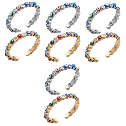 Beavorty 4 Sätze Evil Eye Ring Verstellbare Schmuckringe Für Damen Modischer Fingerring Mit Kreativem Design Und Elegant Für 2 Stück * 4 von Beavorty