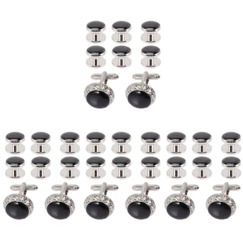 Beavorty 4 Sätze Herren Manschettenknöpfe Teiliges Mit Strass Für Hemden Und Anzüge Stilvolle Cufflinks Als Accessoire Für Besondere Anlässe Wie Hochzeit Weihnachten 8 Stücke * 4 von Beavorty