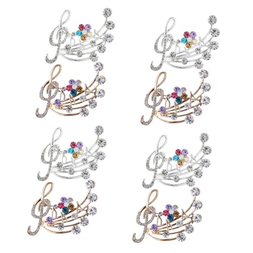 Beavorty 4 Sätze Musiknoten Broschen Für Damen Schmuck Anstecker Für Abendkleider Festliche Anlässe Funkelnde Accessoires 2 Stück * 4 von Beavorty