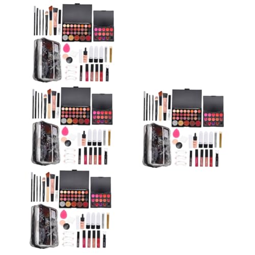 Beavorty 4 Sätze Schminkset Für Damen Professionelle Wimperntusche Schminkkasten Make-up-zubehör Für Frauen Metallnägel Für Finger Damen Kulturbeutel Fräulein Abs Haupt Make-up Pinsel von Beavorty