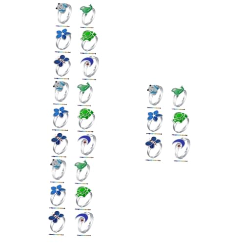 Beavorty 4 Sätze Teiliges Verstellbare Farbwechsel Ringe Für Lustige Thermochrome Finger Ringe Mit Tiermotiven Für Kostümpartys Festivals 6 Stück * 4 von Beavorty