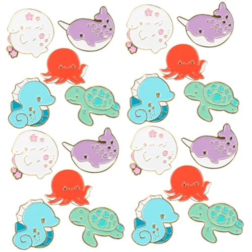Beavorty 4 Sätze Tier Broschen Emaille Pins Cartoon Meeresbewohner Abzeichen Für Kleidung Taschen Niedliches Design Für Erwachsene 5 Stücke * 4 von Beavorty
