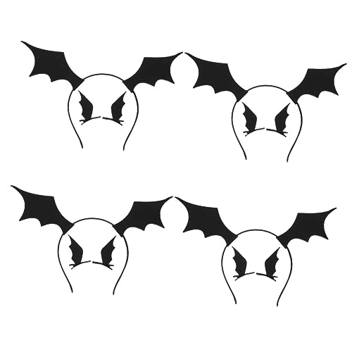 Beavorty 4 Sätze Fledermaus Stirnband Haarspange Fledermaus-stirnband Für Kinder Halloween-fledermäuse Halloween-haarschmuck Halloween-stirnband Fledermaus Zubehör Bilden Stoff Damen Flug von Beavorty