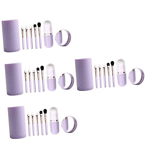 Beavorty 4 Sätze Make-up-pinsel-set Mini Schillernde Make-up-pinsel Schminkpinselhalter Mit Deckel Pinsel Für Make-up Bürstenhalter Mit Deckel Foundation-pinsel Reisen Sanft Wolle von Beavorty