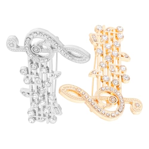 Beavorty 4 Stck Musiknoten Brosche mit Funkelnden Strasssteinen Metall Anstecknadeln für Kleidung und Taschen Dekorative Festival Pins als für Damen und Herren von Beavorty