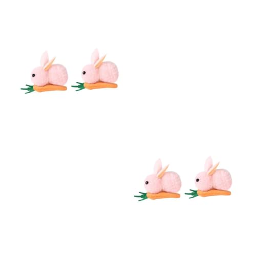 Beavorty 4 Stck. Teiliges Bunny Haarspangen Plüsch Karotten Design Niedliche Haarklammern für Mädchen Alltag Ostern Party von Beavorty