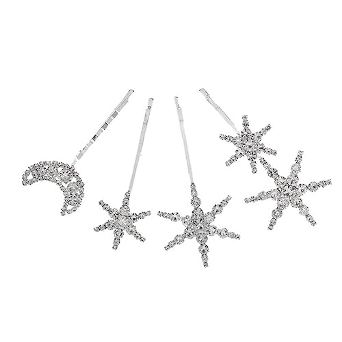 Beavorty 4 Stück 1 Vollmond-Clip mit Diamantkante hair accessories for girls hochzeitshaar schmuck Haarspangen Haarnadel zarte Kopfbedeckungen schöner Haarschmuck minimalistisch Klipp Frau von Beavorty