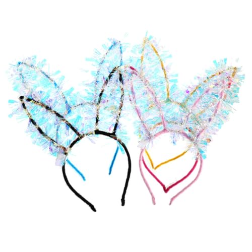 Beavorty 4 Stück 14 Hasenohren Als Kopfbedeckung Flash-haarreifen Plüschhasen Haargummis Für Mädchen Stirnband Bandana Stirnband Hasenohren Haarband Led-hasenohr-stirnband von Beavorty