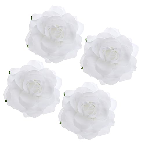 Beavorty 4 Stück Brautkopfschmuck Für Die Hochzeit Rosen-haarschmuck Hibiskus-haarspange Blumensimulation Haarnadel Brosche Rosenklammern Fräulein Die Blumen Aus Stoff Weiß von Beavorty