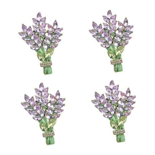 Beavorty 4 Stück Blumenbrosche für Damen Anstecknadel Dekorative Kleidung Brosche für Schals Taschen Outfits Schmuck mit Steinverzierung von Beavorty