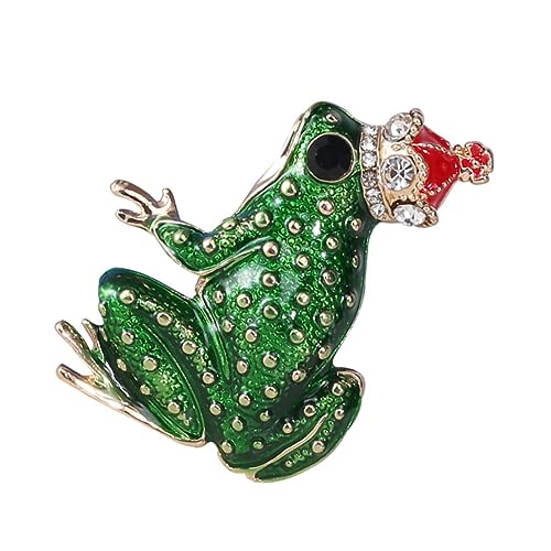 Beavorty 4 Stück Cartoon Frosch Brosche für Frauen Niedliche Grüne Anstecknadel Legierung Dekorativer Schmuck für Kleidung Schals und Hüte Funkelnde Strasssteine Vielseitig Einsetzbar von Beavorty