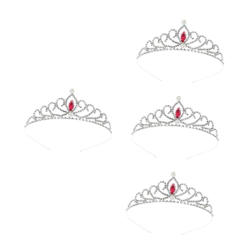 Beavorty 4 Stück Diadem aus Glas mit Diamanten Hochzeits-Tiara Haarschmuck für Frauen Stirnband kinder haarschmuck kinderkrone Strasskrone für Damen Mädchen-Tiara Hochzeitskleid schmücken von Beavorty