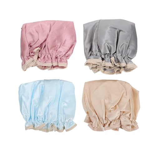 Beavorty Badekappen 4er-pack Wiederverwendbare Duschhauben Für Frauen Elastisches Stirnband Trockenes Haar Beim von Beavorty