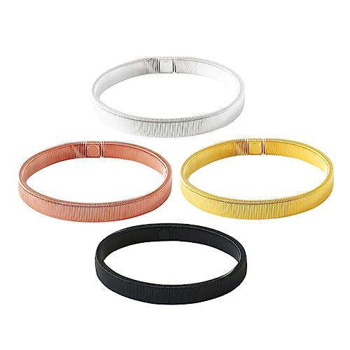 Beavorty 4 Stück Elastische Metallarmbänder für Herren Verstellbare Cuff Bracelets Stylische Bangles Robustem Material als für Männer Komfortabel und Hautfreundlich von Beavorty