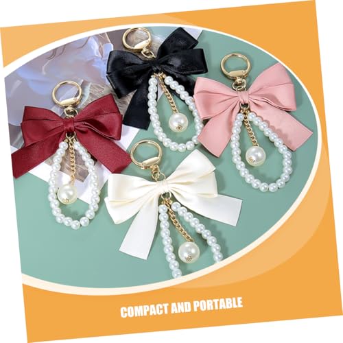 Beavorty 4 Stück Eleganter Teilig Pearl Bow Schlüsselanhänger aus Zinklegierung Modischer Schleifen Anhänger mit Perlenkette Stilvolles Taschen und Geldbörsen Accessoire für Damen Leicht Beavorty 4 Stück Eleganter Teilig Pearl Bow Schlüsselanhänger aus Zinklegierung Modischer Schleifen Anhänger mit Perlenkette Stilvolles Taschen und Geldbörsen Accessoire für Damen Leicht von Beavorty