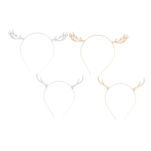 Beavorty 4stücke Geweih Weihnachts Stirnbänder Haarbänder Kopfschmuck Haarreifen Haaraccessoires Festive Party Dekoration Winter Thema Feiertage Erwachsene Junge Mädchen von Beavorty