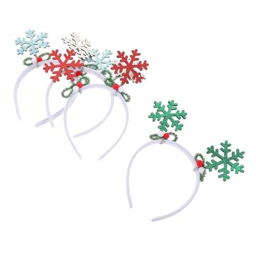Beavorty 4stücke Schneeflocken Stirnbänder Für Damen Weihnachtskopfschmuck Aus Materialien Festlicher Haaraccessoire Für Weihnachts Und Winterfeiern Glitzerndes Design von Beavorty