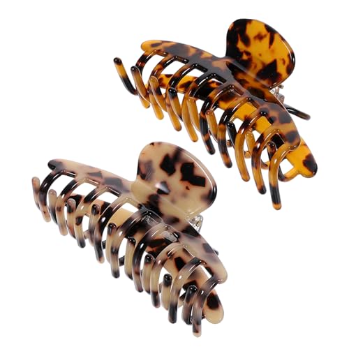 Beavorty 4 Stück Leopard Große Haarspange Kopfbedeckungen Für Damen Haarspangen Für Damen Haarklammern Für Frauen Große Klauenklammern Haarschmuck Fräulein Acetatfolie Haarkralle Essigsäure von Beavorty