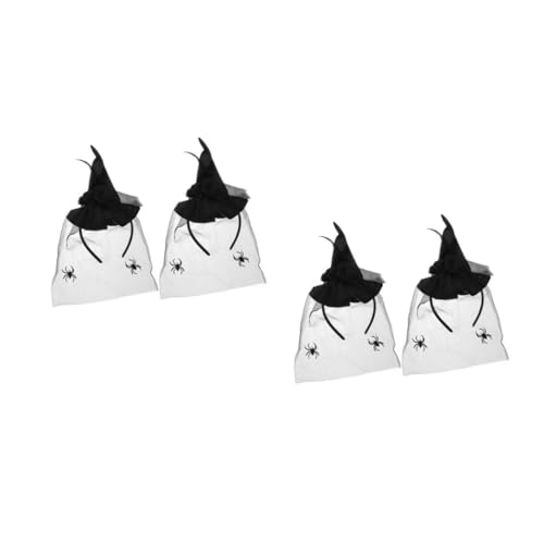 Beavorty 4 Stück Halloween Haarreif Schwarze Hexenhut Haarschmuck Leichtes Langlebiges Material Klassisches Design für Halloween Kostüme für Party Stilsicheres Cosplay Zubehör von Beavorty