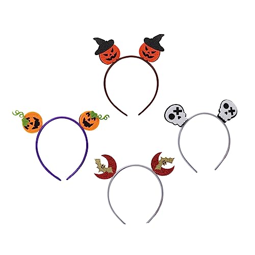 Beavorty 4 Stück Halloween-kopfschmuck Halloween-haarreifen Fledermaus Stirnband Vampir-stirnband Halloween-kürbis-stirnband Kinder Haargummis Haarnadel Cosplay Bauchmuskeln Fräulein von Beavorty