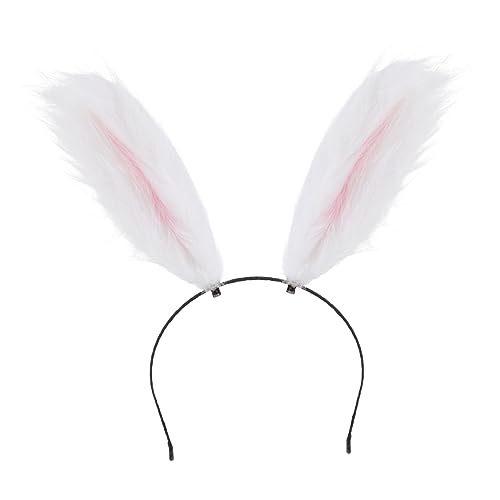 Beavorty Halloween-Stirnband 4 Stück Hasenohren-Stirnband Stofftier Hase Abschlussball-Haar-Accessoires Schwarze Haarspange Halloween-Party-Kopfbedeckung Halloween-Kostüm-Zubehör Pelziges von Beavorty