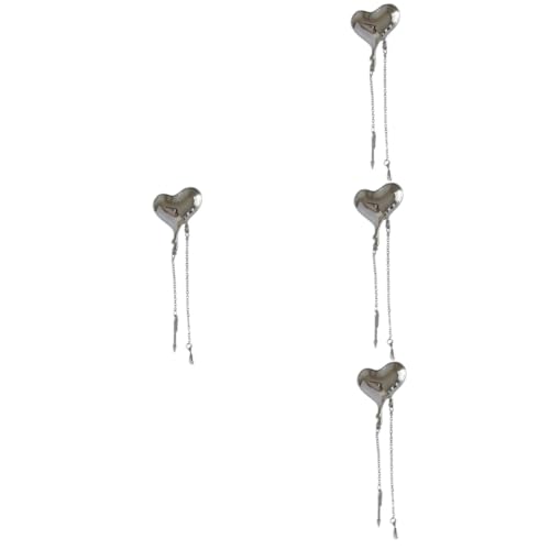 Beavorty 4 Stück Herzförmige Brosche mit Kette Anstecknadel für Frauen Modisches Accessoire für Kleidung Besondere Anlässe Robustes Design von Beavorty